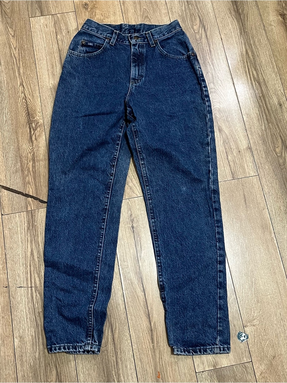 Lee High-Rise Straight Leg Jeans in Dark Blue